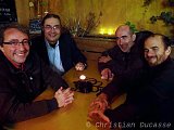 Jean-Pierre Arnaud, Henri Florens, Lionel Belmondo et Sylvain Romano au bar le Royal Longchamp, Marseille 10 novembre 2013
