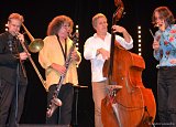 Steve Swell, Sylvain kassap, Benjamin Duboc, Edward Perraud en concert à Tourlaville, 2023.